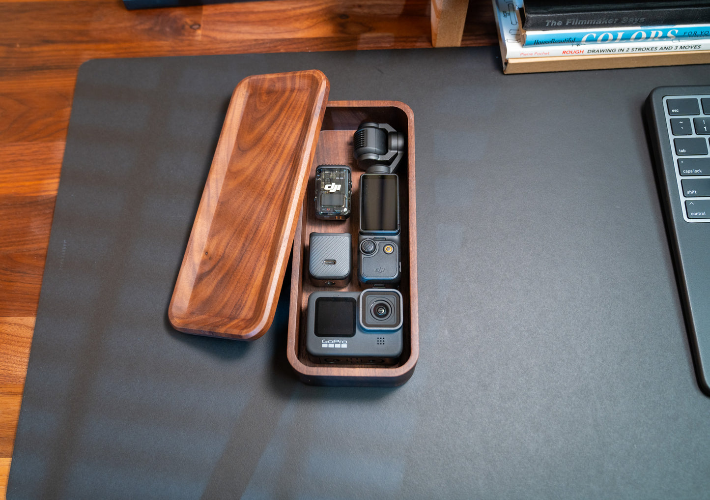 Walnut Wood Desk Organizer Set