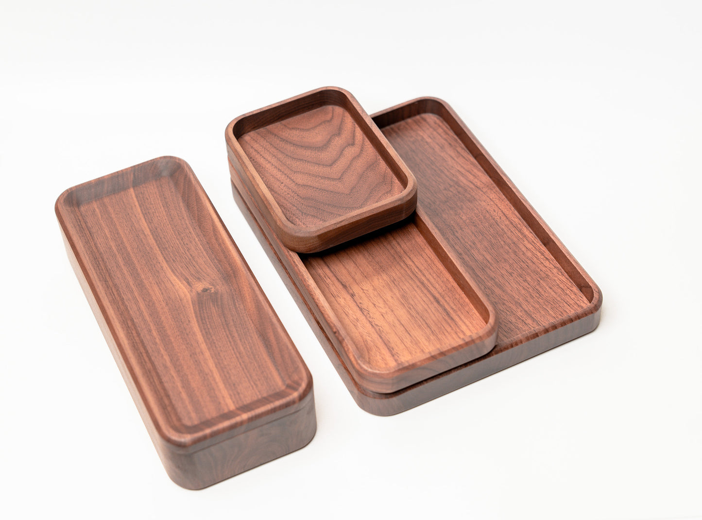 Walnut Wood Desk Organizer Set
