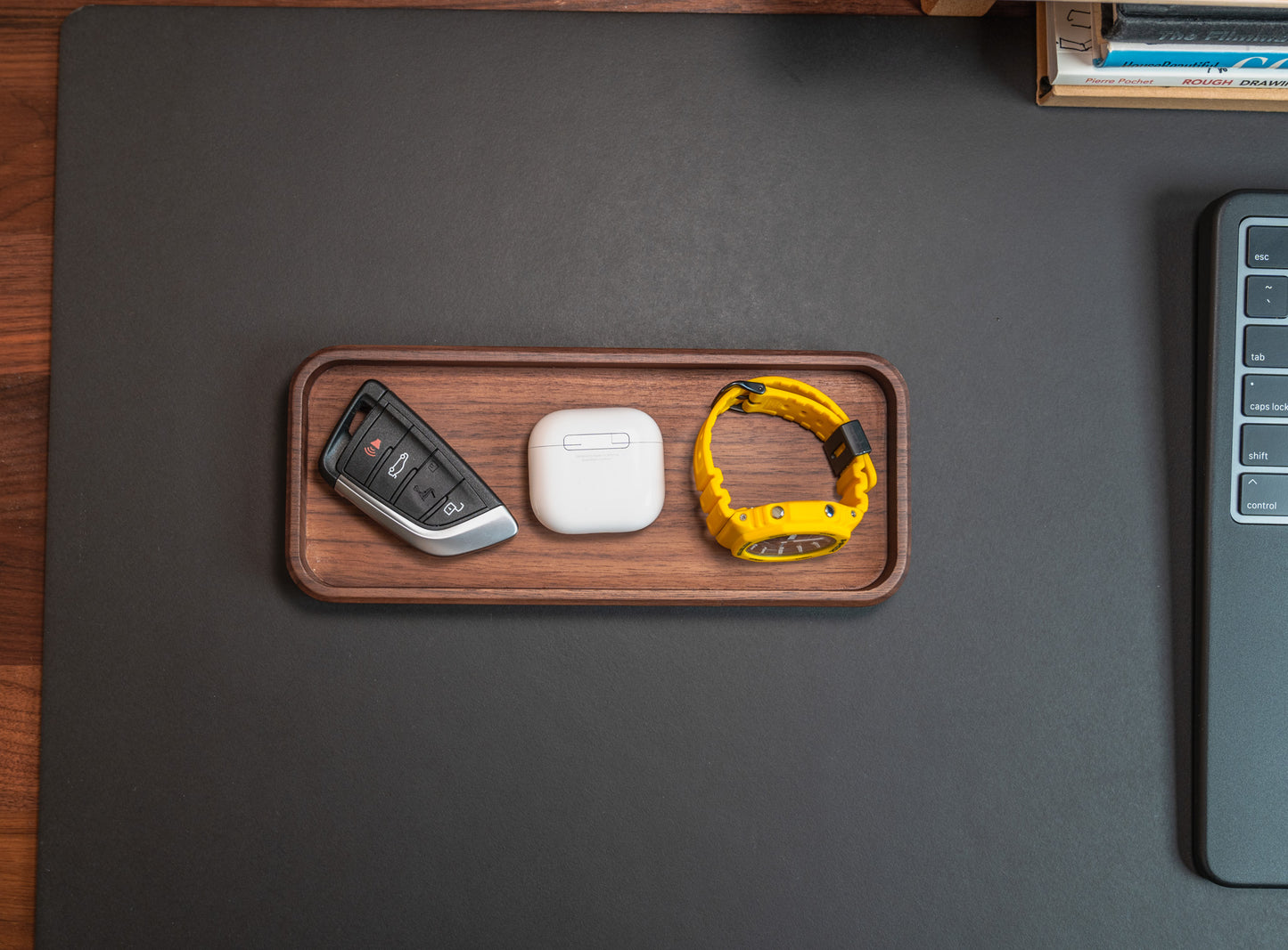 Walnut Wood Desk Organizer Set