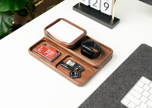 The Pro Organizer Tray Set Walnut Wood